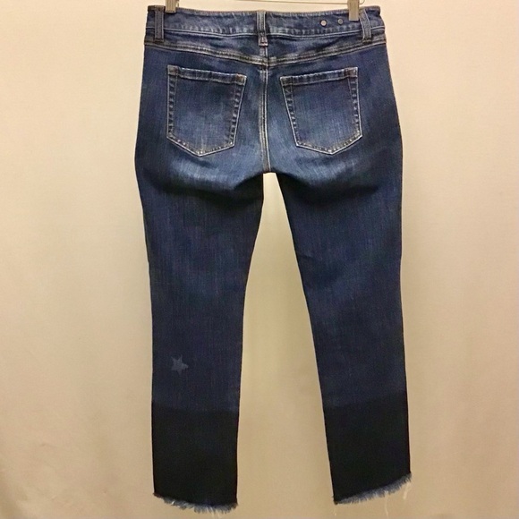 Cabi 2 Slim Boyfriend Two Tone Stars Women’s Jeans Frayed Hems Cropped Stretch - Picture 6 of 11